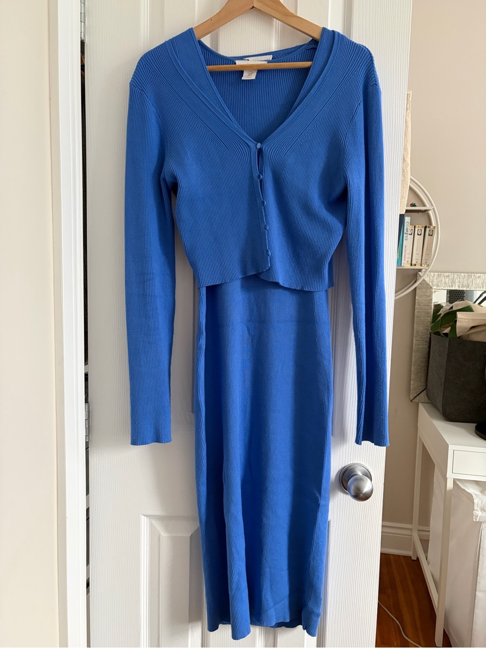 House of Harlow 1960 Blue Long-Sleeve Knit Dress Set
